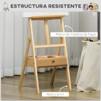 Vinsetto Caballete de Pintura Sostiene Lienzos hasta 92 cm Caballete de Madera Ajustable con Cajón 43,5x43x150-190 cm Natural(m-5)
