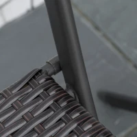 Outsunny Set da Giardino Pieghevole da 3 Pezzi in Rattan PE e Metallo, Set 2 Sedie e Tavolino da Caffè, Protezione dai Raggi UV, Set di Mobili da Balcone, per Patio e Cortile, Nero(m-8)