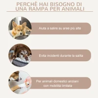 PawHut Rampa per Cani Pieghevole e Antiscivolo con Altezza Regolabile su 4 Livelli per Animali fino 15kg(m-7)