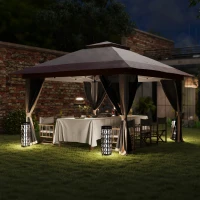 Outsunny 3.6 x 3.6m Pop-Up Gazebo, with Accessories - Beige(m-8)