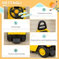 HOMCOM Trattore a Pedali per Bambini 3-4 Anni con Muletto e Spazio Portaoggetti, 86x27.5x47.5 cm, Giallo e Nero(m-6)