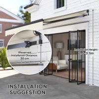 Outsunny 2.5 x 3m Electric/Manual Awning, with Remote - Beige(m-7)