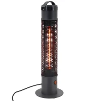 Outsunny Table Top Patio Tower Heater with Cool Touch Felt Mesh Cover, 1.2kW Infrared Outdoor Electric Heater with IP54 Rated Weather Resistance, Tip Over Safety Switch, 1.8 m Power Cord, Φ20 x 65 cm(m-1)