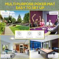 HOMCOM 200cmx90cm/79"x36" Classic 3 Folding Poker Table Foldable Poker Top 10 Seater Players Blackjack Table with Drink Holders Carry Bag(m-7)