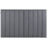 HOMCOM Tête de lit rembourrée panneau rembourrée panneau mural d'appoint revêtement en flanelle cadre en bois de caoutchouc 160 x 100 cm gris(m-10)