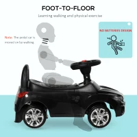 HOMCOM Ride on Car Baby Toddler Walker Foot to Floor Sliding Car Slider Black(m-6)