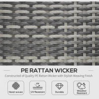 Outsunny Rattan Folding Sun Lounger Outdoor Chair with Cushion and Pillow Grey(m-4)