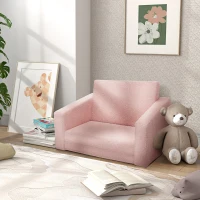 AIYAPLAY 2 in 1 Kids Armchair, Foldable Recliner for 1.5-3 Years Old, Pink(m-10)