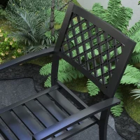 Outsunny Set da Giardino con 4 Sedie Impilabili e Tavolo Quadrato Effetto Marmo, Grigio(m-8)