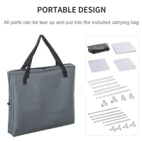 Outsunny 2-Shelf Camping Cupboard Camping Kitchen Station Cook Table Aluminum, Storage Organiser for BBQ Party Picnics Backyards with Carrying Bag(m-7)