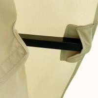 Outsunny 3.7 x 3(m) Patio Gazebo Canopy Garden Tent Shelter with 2 Tiers Roof and Mosquito Netting, Metal Frame, Beige(m-8)