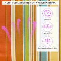 Outsunny Hanging Hammock Chair Swing Chair Thick Rope Frame Safe Wide Seat Indoor Outdoor Home, Patio, Yard, Garde Spot Stylish Multi-Color Stripe(m-4)