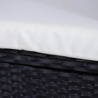 Outsunny 3 Pieces Rattan Bistro Set, Wicker Garden Furniture Set with 2-Tier Coffee Table and Chairs, Cushions, for Outdoor Patio Balcony, Black(m-9)