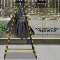 Outsunny Hammock Chair with Stand, Hammock Swing Chair with Cushion, Dark Grey(m-4)