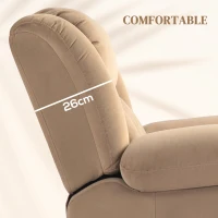 HOMCOM Velvet-Feel Electric Riser, Recliner and Massage Armchair - Light Brown(m-7)