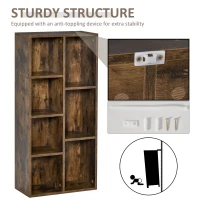 HOMCOM Seven-Cube Bookcase - Rustic Brown Wood Effect(m-5)