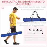PawHut Set de Entrenamiento de Agilidad para Perros Mascotas 4 Piezas Obstáculos Vallas de Salto con Altura Ajustable y Bolsa de Transporte para Exteriores 99x65x94 cm Blanco(m-5)