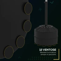 SPORTNOW Punching Ball con Barra Girevole per Adulti e Altezza Regolabile 1.6-2m, Nero(m-6)