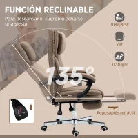 Vinsetto Silla de Oficina Reclinable y Giratoria  con 6 Puntos de Masaje Vibratorio con Mando de Control 65x61x108-118 cm Marrón(m-6)
