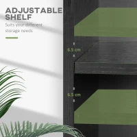 HOMCOM 2 Tier Bookshelf, Low Bookcase with Adjustable Shelf, 2 Compartments for Home Office, Living Room, Study, Black(m-4)