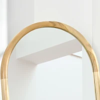HOMCOM Miroir sur pied miroir de sol en bois rectangulaire arrondi avec support style scandinave dim. 148L x 41l cm(m-8)