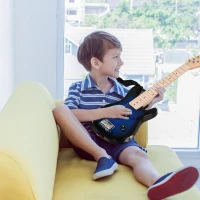 HOMCOM Guitare électrique avec amplificateur, sac, médiators, cordes de rechange, câble noir bleu(m-2)