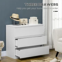 HOMCOM Chest of Three Drawers - White(m-5)