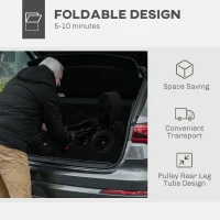 HOMCOM Folding Rollator Walker with Padded Seat, Backrest, Lightweight Walking Frame with Storage Bag, Dual Brakes, All-terrain Wheels, Adjustable Handle Height, 4 Wheeled Walker for Seniors, Black(m-7)