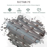 Outsunny 7 pz Set da Pranzo da Giardino Tavolo da Esterno con 6 Sedie, Mobili da Giardino in Rattan PE e Acciaio con Cuscini Lavabili, Marrone e Crema(m-6)