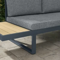 Outsunny Ensemble salon de jardin d'angle design 5 places coussins table basse alu. gris anthracite et imitation bois(m-9)