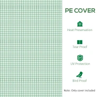 Outsunny 3 x 3 x 2m Polytunnel Greenhouse Replacement Cover ONLY Winter Garden Plant PE Cover for Tunnel Walk-in Greenhouse with Roll-up Windows Door Outdoor, Green(m-6)
