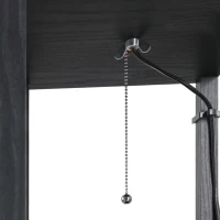 HOMCOM Lampada da Terra Moderna, Lampadina Illuminazione Interna Salvaspazio con Ripiani da Soggiorno Cotone, MDF 26 x 26 x 160 cm Nero e Bianco(m-9)