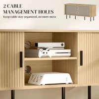 HOMCOM TV Stand Cabinet for TVs up to 55 Inches, TV Unit with Storage Shelves and Cupboard for Living Room, Oak Tone(m-6)