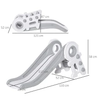 HOMCOM Folding Kids Slide Freestanding Slider for Toddler Climber Indoor Outdoor Playset Exercise Toy Activity Center for 1-3 Years, Cartoon Astronaut Shaped Grey(m-3)