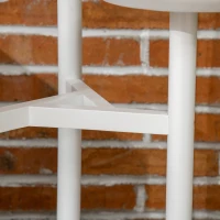 Outsunny 3-Tier Plant Stand, Plant Shelf Rack,  Bamboo Display Stand, 46x46x86cm, White(m-9)