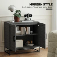 HOMCOM Modern Sideboard, Freestanding Sideboard Storage Cabinet with Adjustable Shelf and 2 Doors for Living Room, Grey(m-4)