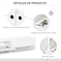 HOMCOM Mueble de TV para Salón de Pared con 2 Compartimentos y 2 Armarios con Puertas Abatibles para Televisión de 60 Pulgadas(m-6)