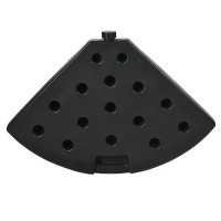 Outsunny Base per Ombrellone a Braccio da 4 Pezzi in HDPE Riempibili con Acqua e Sabbia, Ø100x8 cm, Nero(m-9)