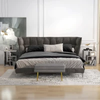 HOMCOM Side Table, 3 Tier End Table with Open Storage Shelves for Living Room, Bedroom, Set of 2, Cement Colour(m-10)