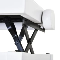 HOMCOM Banquette tabouret siège pour piano hauteur réglable 61L x 32l x 47-57H cm assise revêtement synthétique blanc(m-8)