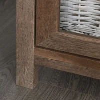 HOMCOM Bibliothèque Vitrine Buffet de Cuisine Armoire Rustique Multi-rangements 2 étagères dim. 76 x 40 x 180 cm(m-9)