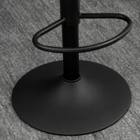 HOMCOM Lot de 2 tabourets de bar style vintage réglable pivotant avec repose-pieds revêtement synthétique - noir - hauteur réglable 90-110 cm(m-8)