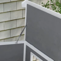 PawHut Wooden Dog Kennel with Removable Floor, Asphalt and Openable Roof, Giant Window for Large Dogs, Charcoal Grey(m-9)