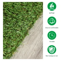 Outsunny Lot de 2 gazons synthétiques artificiels Moquette extérieure dim. 4L x 1l m Herbes Hautes denses 2 cm Vert(m-6)