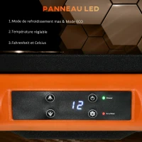 Outsunny Glacière électrique 40L portable, réfrigérateur congélateur avec poignées - dim. 58,7L x 36,5l x 43,8H cm orange et noir(m-5)