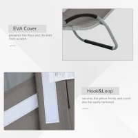 Outsunny Sun Lounger Reclining Chair Portable Armchair with Pillow for Garden Patio Outside Aluminium Frame, Khaki(m-5)