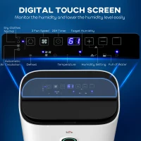 HOMCOM 6500mL Portable Dehumidifier with Air Purifier Filter, 24H Timer, 4 Modes, 22L/Day, for Home Laundry Basement(m-4)