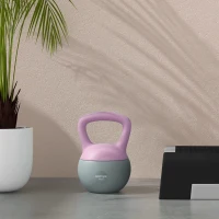 SPORTNOW 6KG Soft Kettlebell, Kettle Bell with Non-Slip Handle for Home Gym, Weight Lifting, Strength Training, Purple/Grey(m-7)