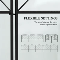 Outsunny 3m Decorative Metal Garden Fence - Diamond and Swirl Pattern(m-5)