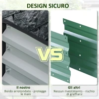 Outsunny Letto per Orto Rialzato a Fondo Aperto con Rivestimento, in Acciaio Zincato, 120x120x30 cm, Grigio(m-7)